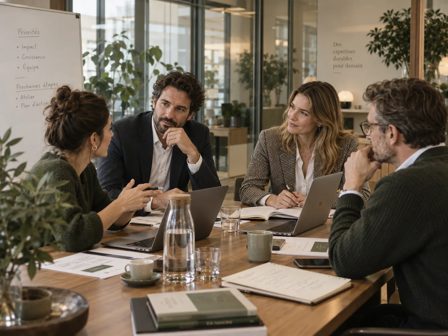 Une équipe discute de ses priorités, de ses enjeux et de son plan d’action.